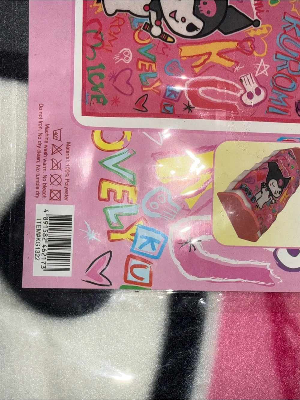 Sanrio Kuromi Pink Kids Blanket with Multicolor Graphics